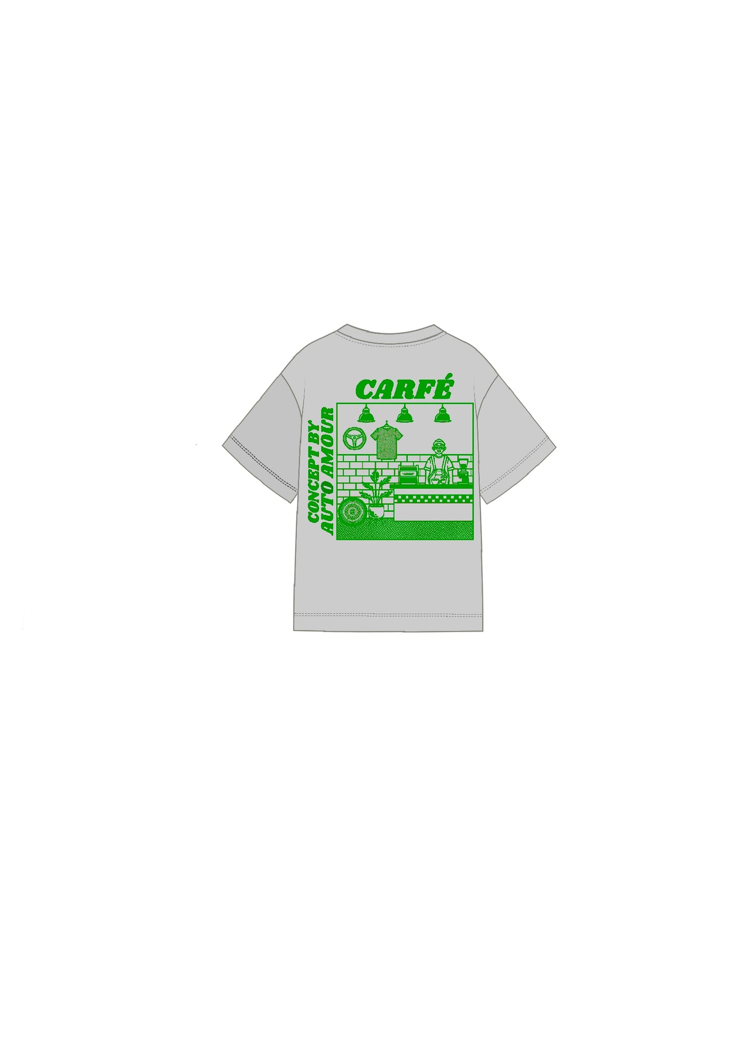 CARFE V2 SHIRT GREEN & MOON ROCK