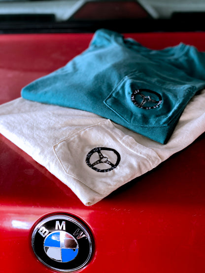 Steering Wheel Pocket Tee Emerald